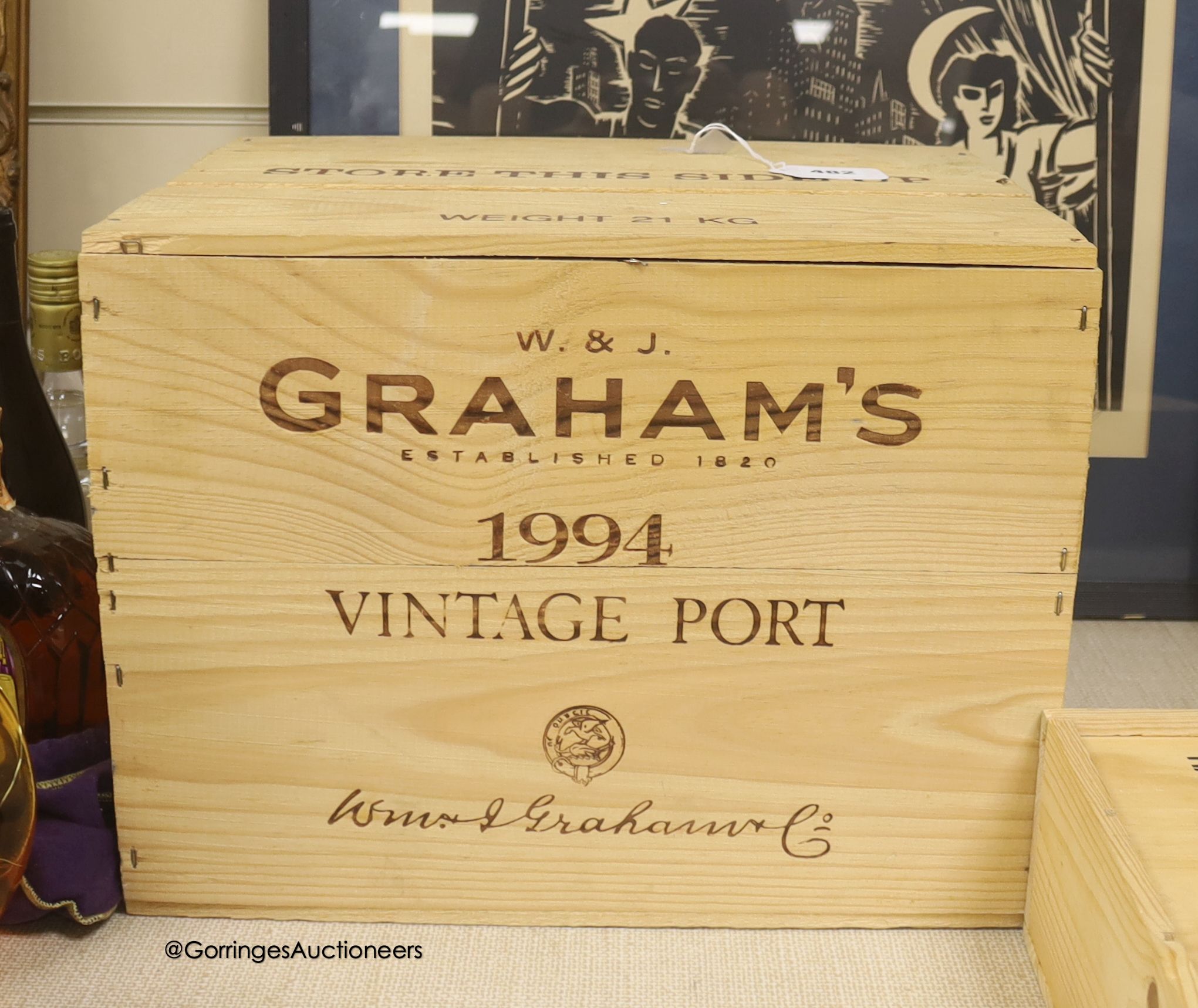 One case, twelve bottles, of Graham's Vintage port, 1994